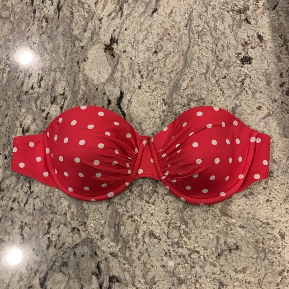 Pink Polka Dot Bikini Top